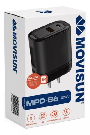 CARGADOR MOVISUN TIPO C Y IPHONE USB C MC55